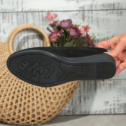 Ballerines Femme à Talon Compensé Confortable et Texture Douce pour Usage Quotidien