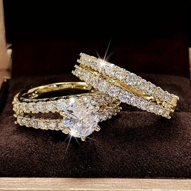 Divifa Eternal Radiance Jewelry Set in Gold-Plated stainless steel