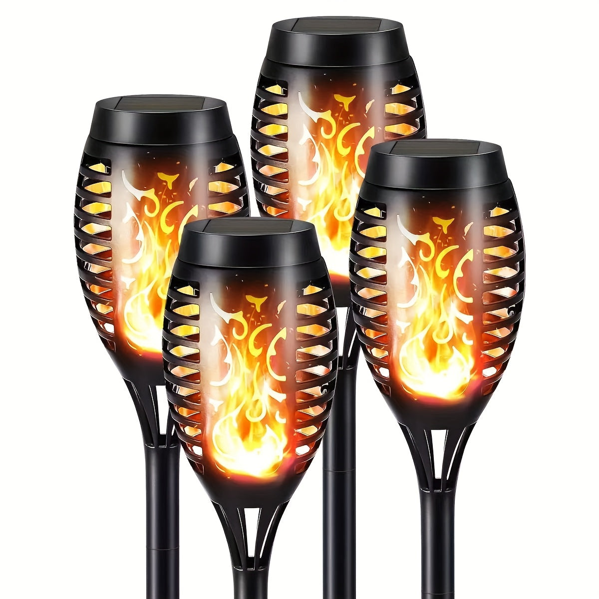 Venkovní Moderní Pochodňová Světla | Černá Solární LED Design