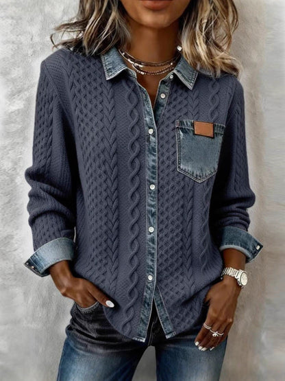 Duval Paris™ | Chemise maille contrastée