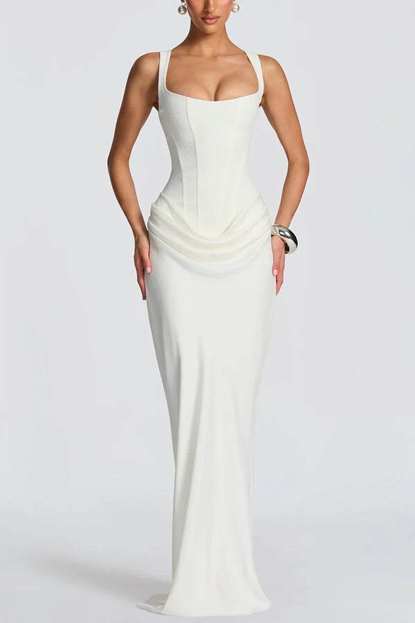 Léa | Maxikleid mit quadratischem Ausschnitt