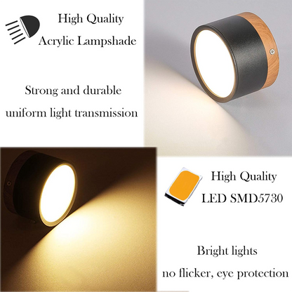 Wood And Metal Ceiling Lamp – Small Cylindrical Modern Accent Design