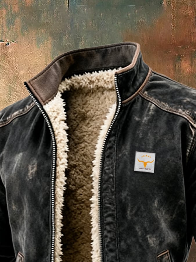Alonso - Chaqueta vintage con forro de sherpa