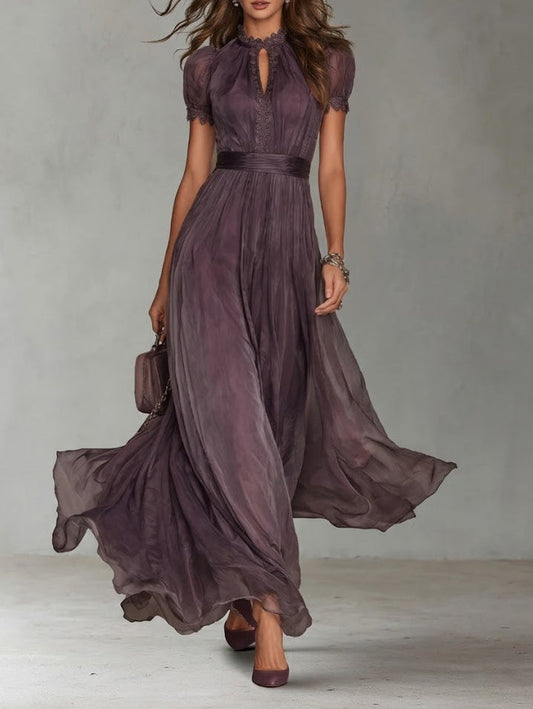 Flavia™ | Cape Violet Lace Dress