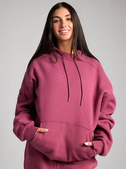 Cozy travel hoodie with airplane mode graphic