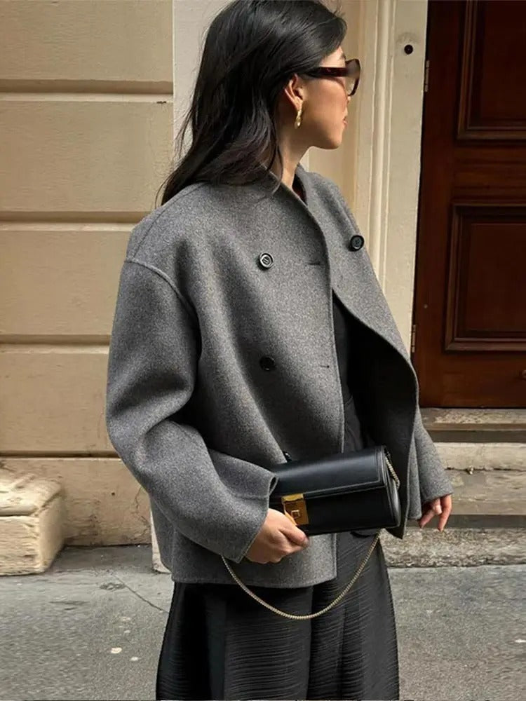 Zophia | Stylische übergroße Wolljacke mit Knöpfen