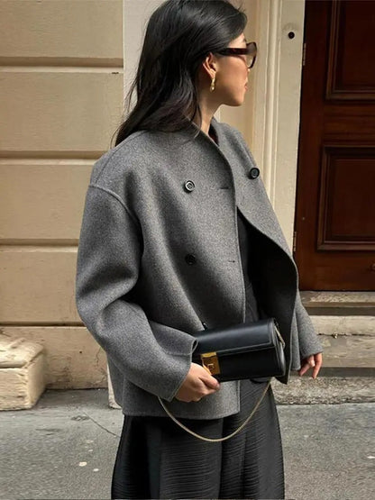 Zophia | Stylische übergroße Wolljacke mit Knöpfen