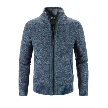 Men’s Chunky Knit Zip-Up Cardigan – Autumn and Winter Layer
