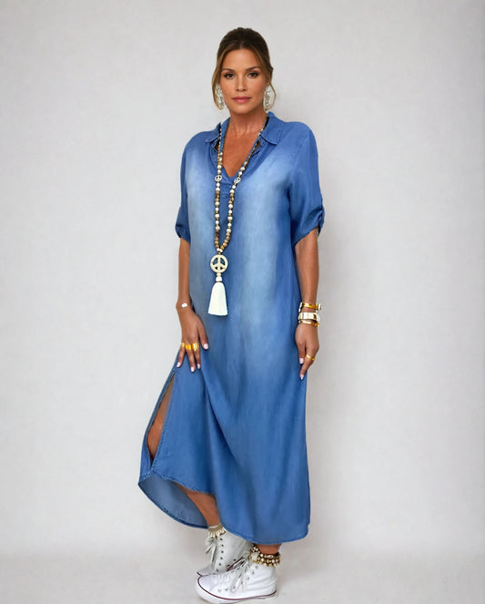 Ibiza | Moodne Denim Maxikleid