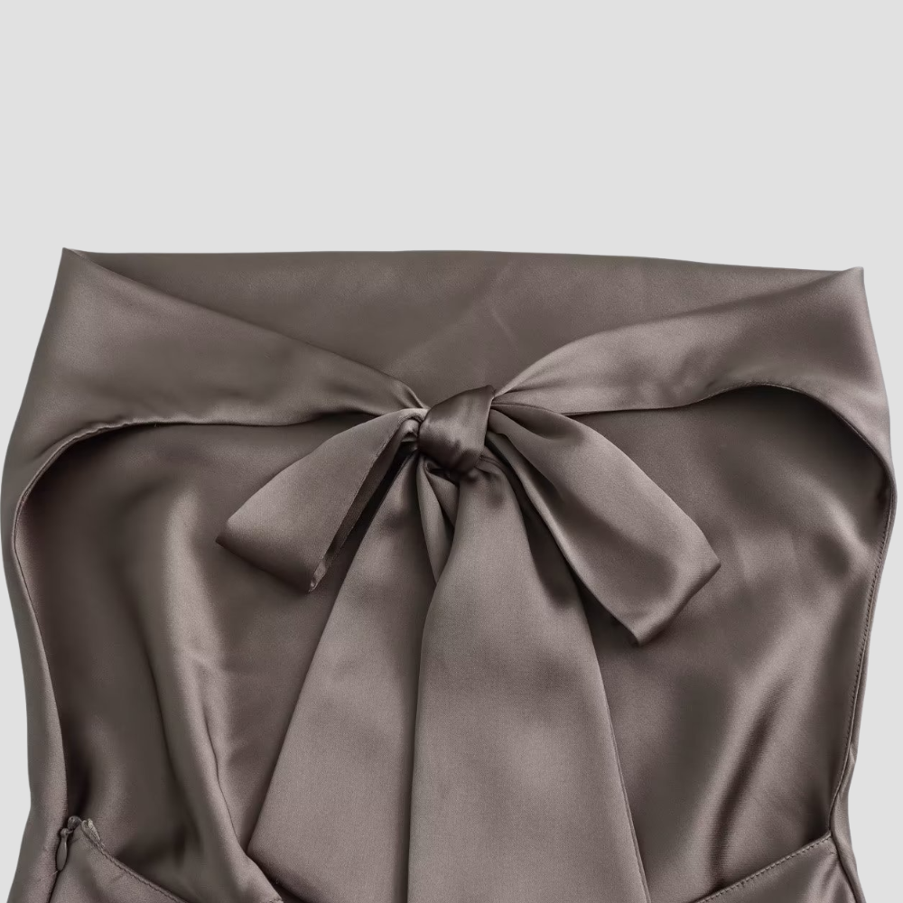 Jenny | Women Halter Back Tie drapowany Satin Tanks