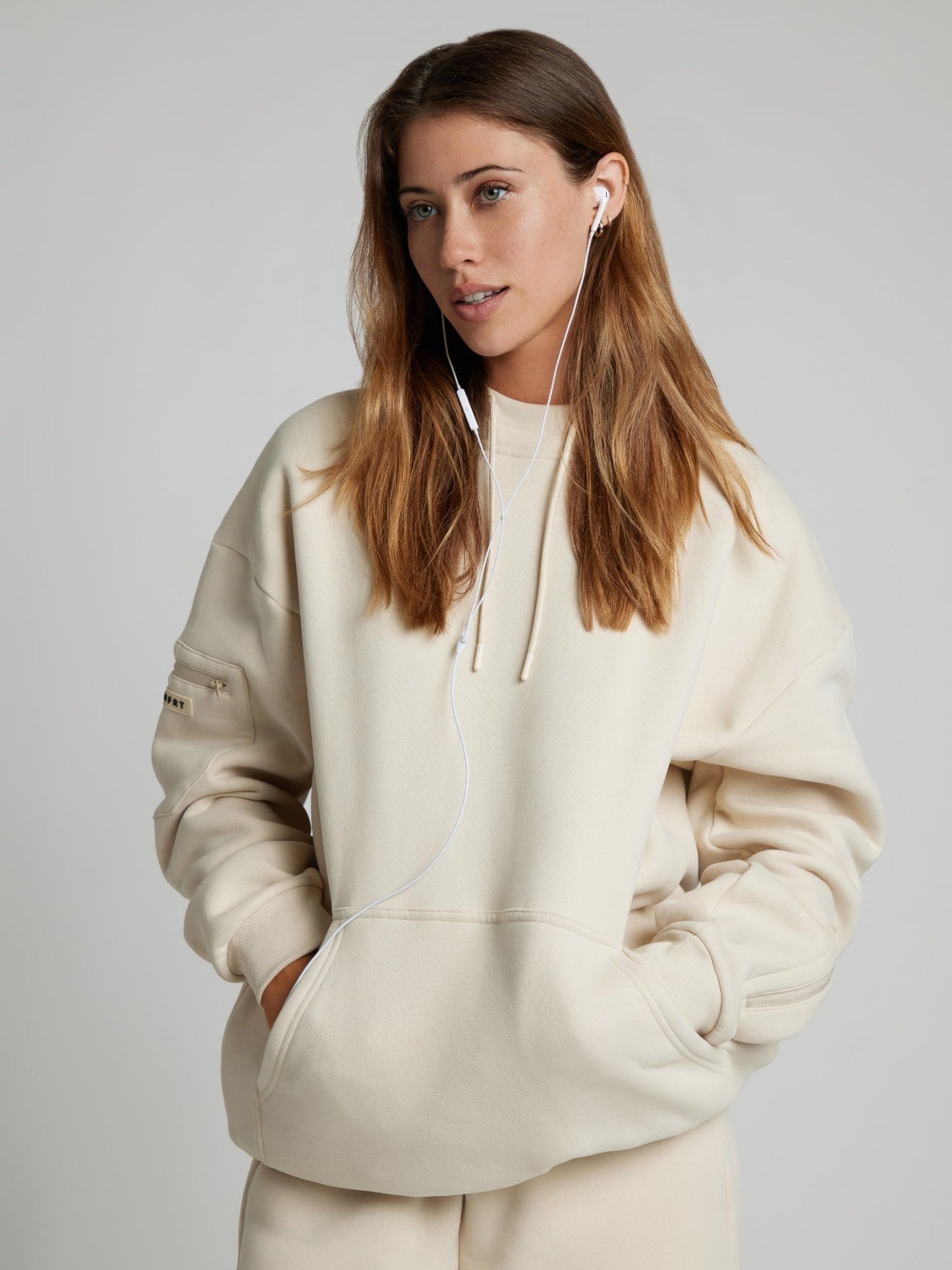 Cozy travel hoodie with airplane mode graphic