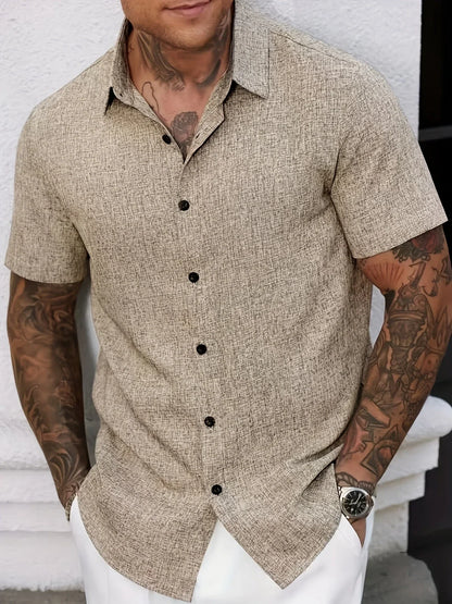 Dwight - Lightweight Linen Blend Short Sleeve Shirt