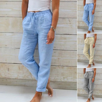 Victoria | Linen Drawstring Relaxed Fit Trousers