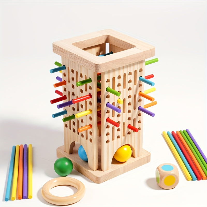 Holz Stapelturm Kinder | Motorik Steckspiel Holz
