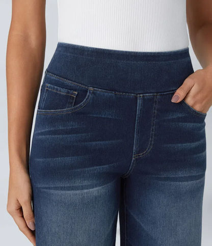 Vanelle | Hoge taille jeans met wijde pijpen voor dames – Comfortabele stretchdenim, casual en stijlvol