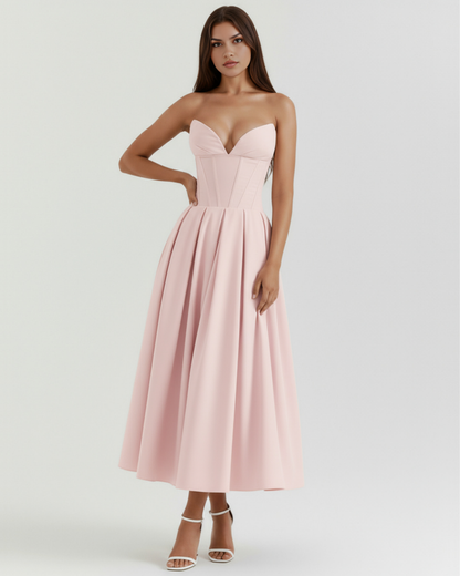 Amalfi™ – Elegant Midi Kjole Lyserød