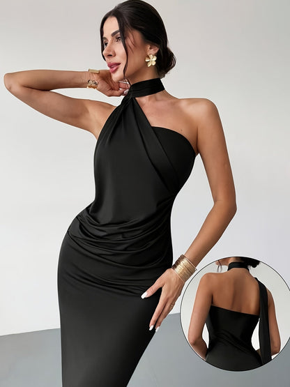 NOIRE™ – Minimalist Halter Bodycon Dress