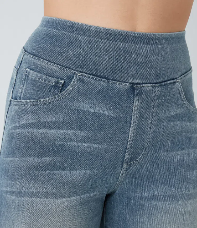 Vanelle | Hoge taille jeans met wijde pijpen voor dames – Comfortabele stretchdenim, casual en stijlvol