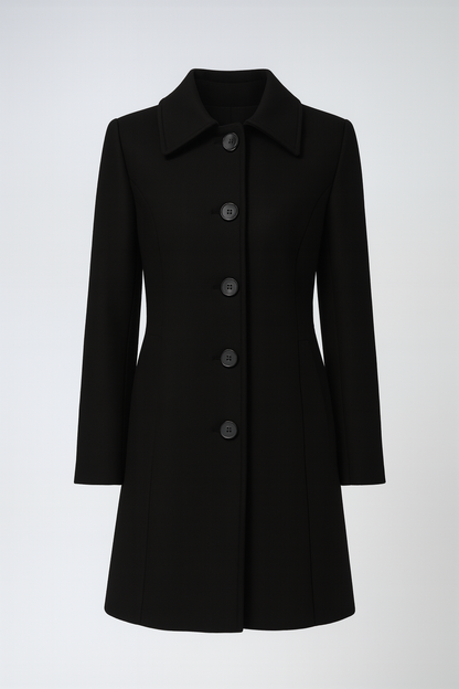 Women’s Winter Trench Coat with Shaped Waist and Button Front