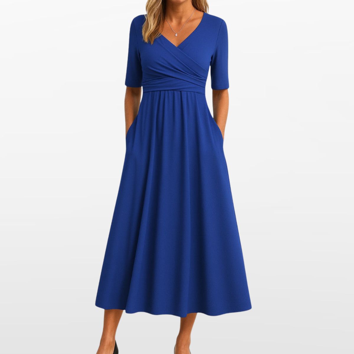 Women V Neck Maxi Dress A Line