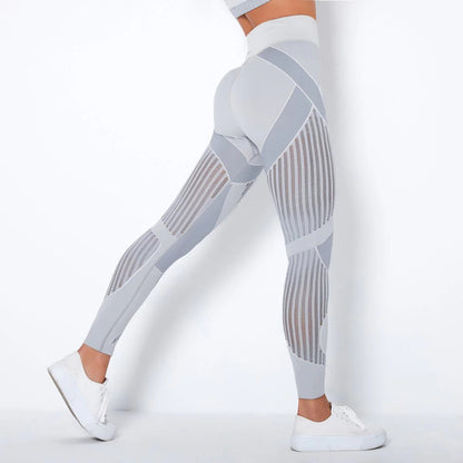Leggings taille haute femme avec découpes géométriques