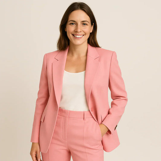 Delmira | Op maat gemaakt powerpak voor dames – chique blazer en rechte broek