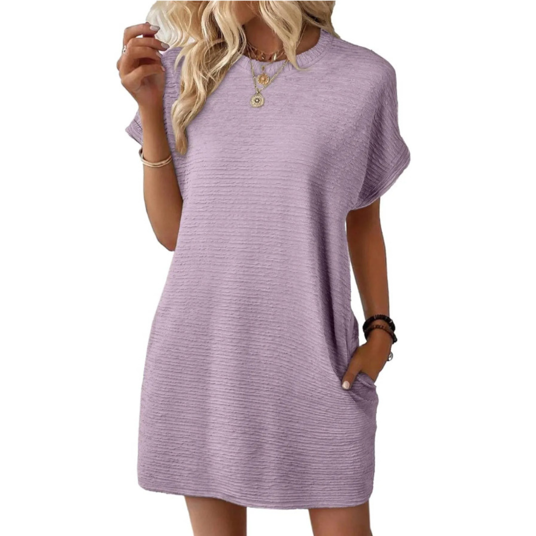 Women's Crew Neck Short Sleeve T-Shirt Mini Dress