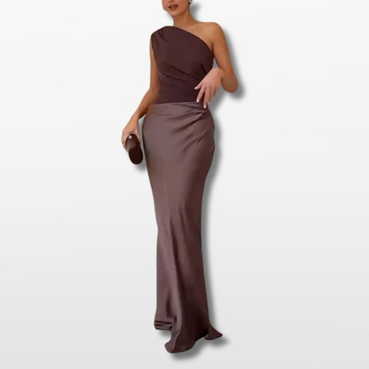 Robe Maxi Élégante Femme à Une Épaule