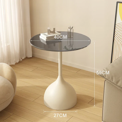Varellia - Moderne Ronde Glazen Bijzettafel