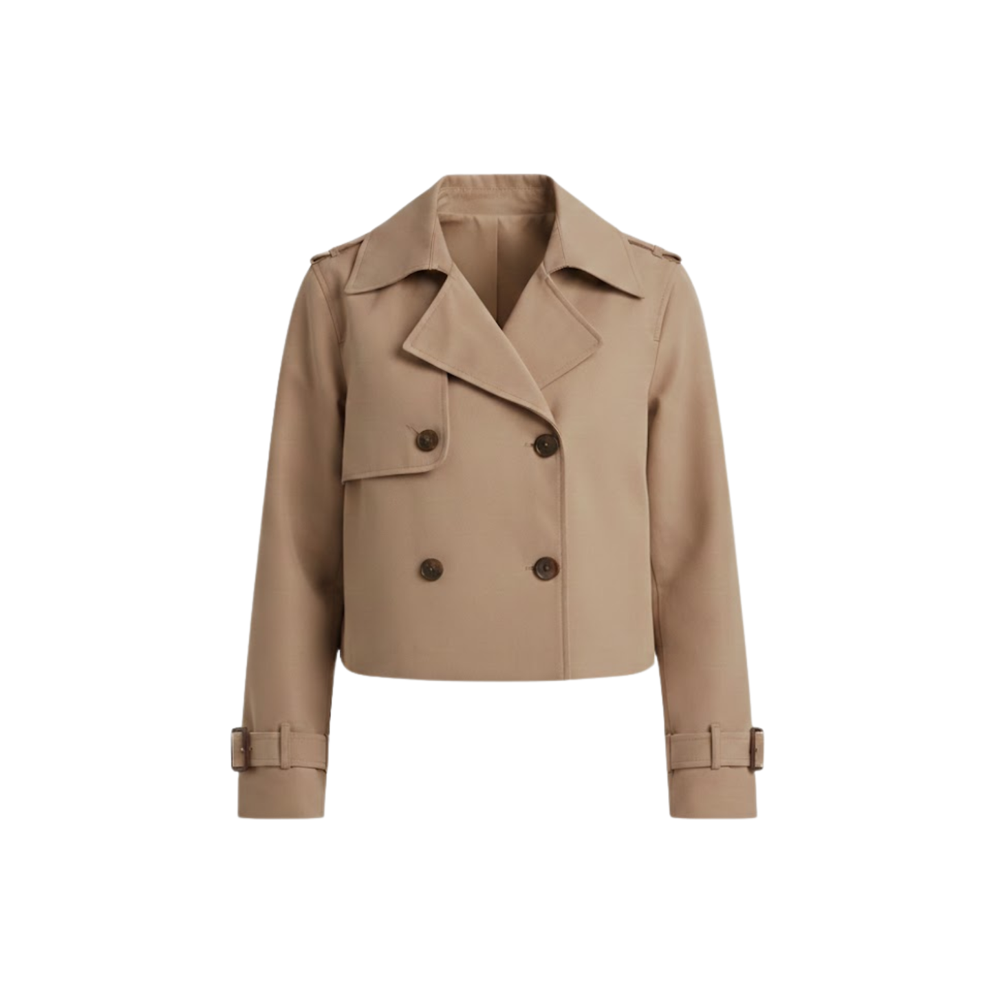 Trench-coat court pour femme à double boutonnage style vintage et chic