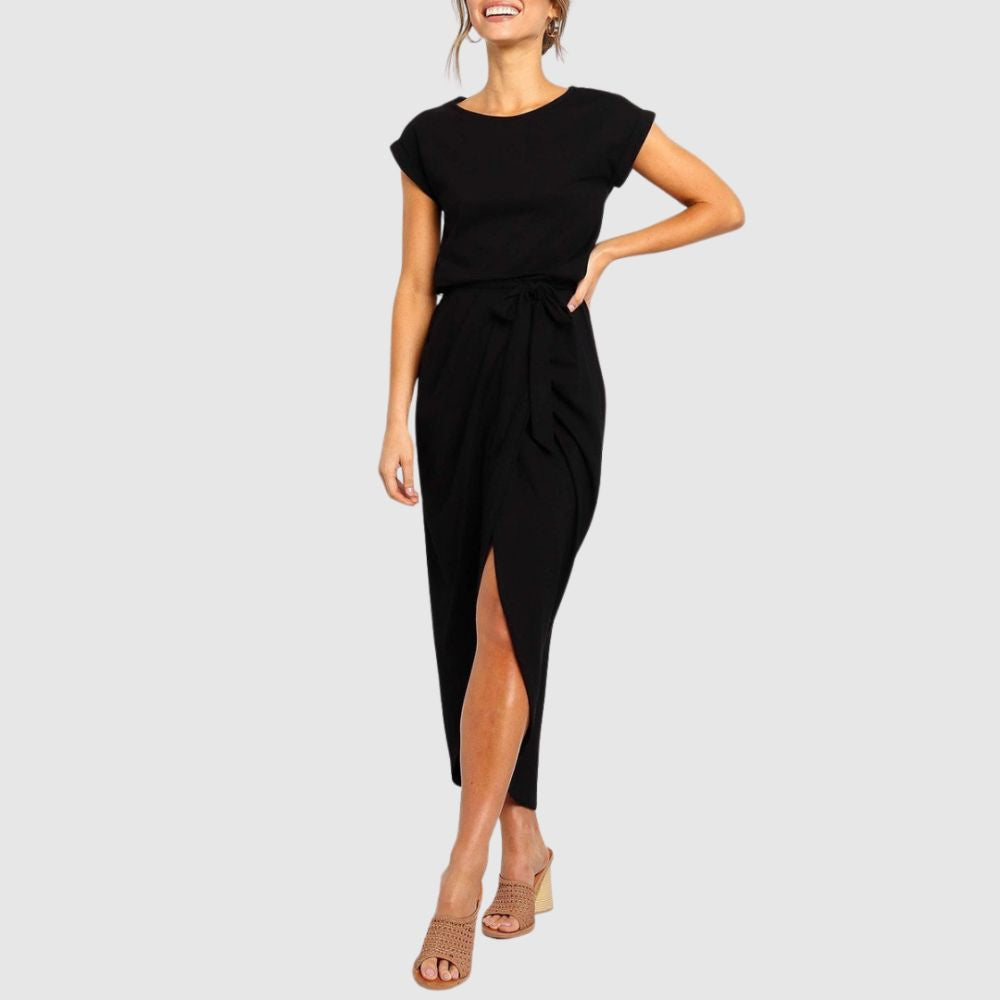 Zoé - Robe midi avec ceinture