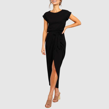 Zoé - Robe midi avec ceinture