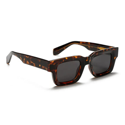 Lunettes de soleil carrées monture épaisse protection UV400 verres TAC unisexe
