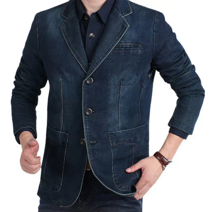 Kelvin | Men Trendy Formal casual Denim blazer