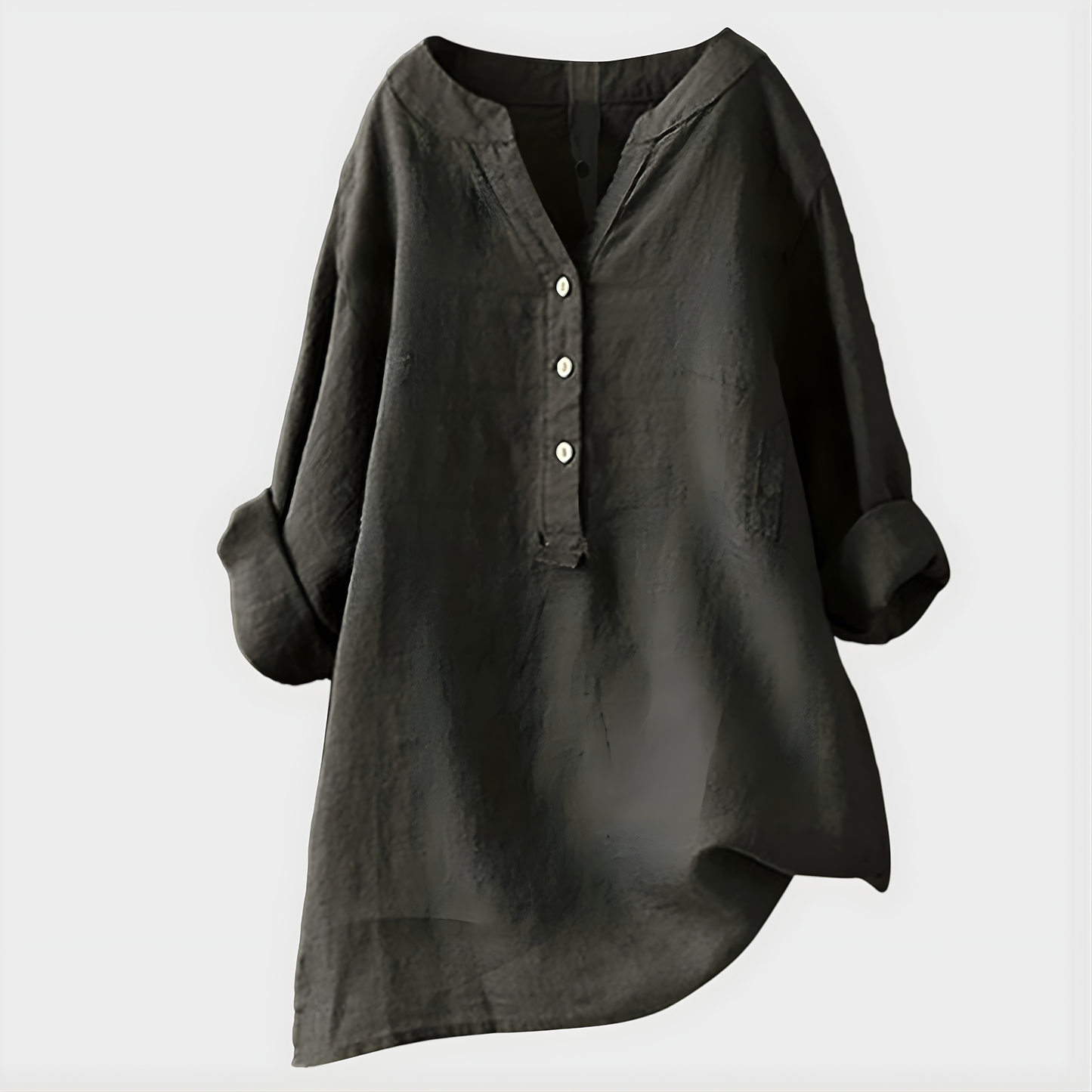 Veronique | Blusa Elegante de Algodón-Lino con Escote en V