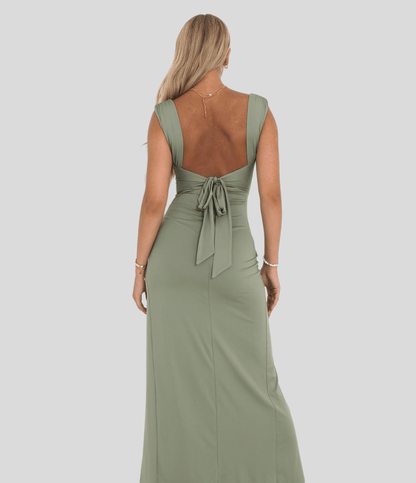 Claire - Ruched Bodycon Slit Dress