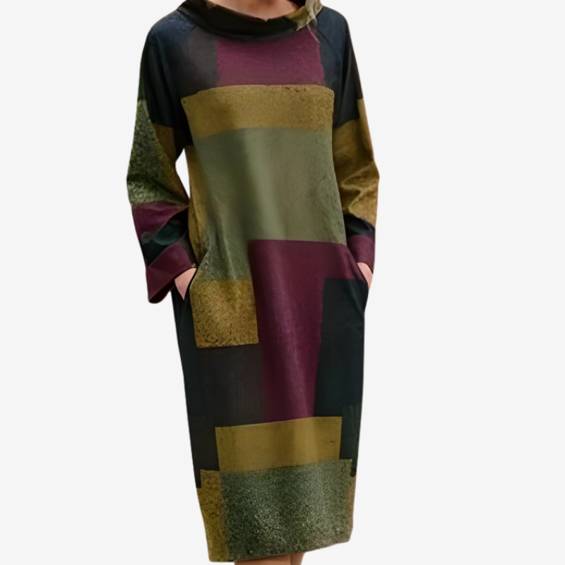 Zola - Long sleeve sweater dress with side pockets