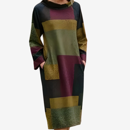 Zola - Long sleeve sweater dress with side pockets