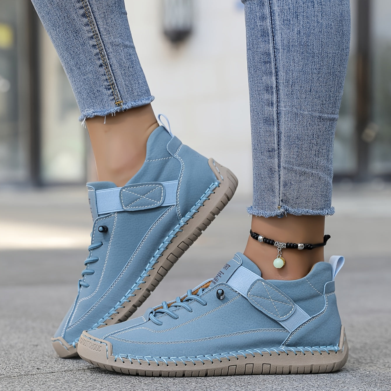 Damskie Sneakersy Ortopedyczne Sznurowane | Pasek