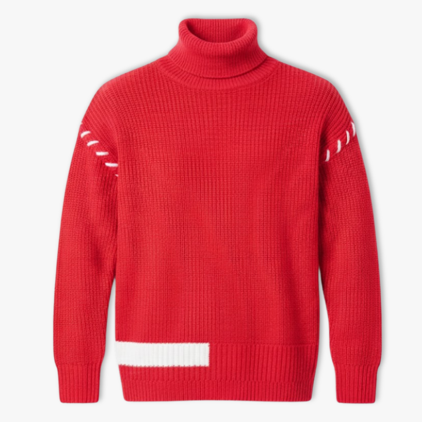 Nouveau pull à col roulé pour homme, style jeune et dynamique, coupe ample et décontractée, tricot chaud à motif patchwork