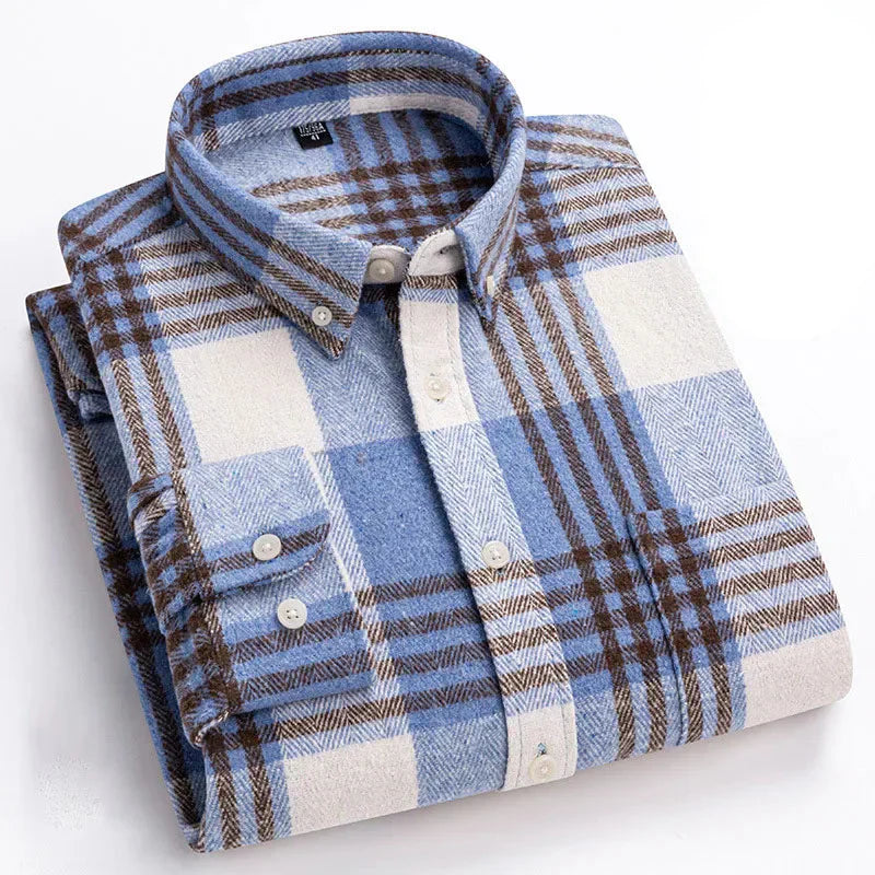 Velmoro | Knitterfreies Flanellhemd aus weicher Baumwolle