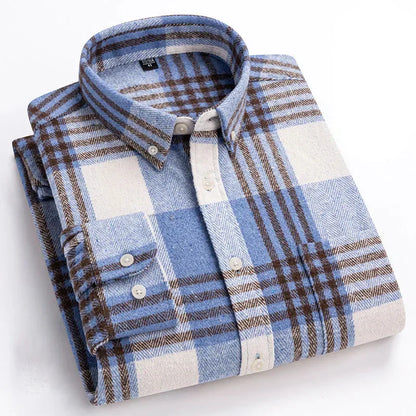 Velmoro | Knitterfreies Flanellhemd aus weicher Baumwolle