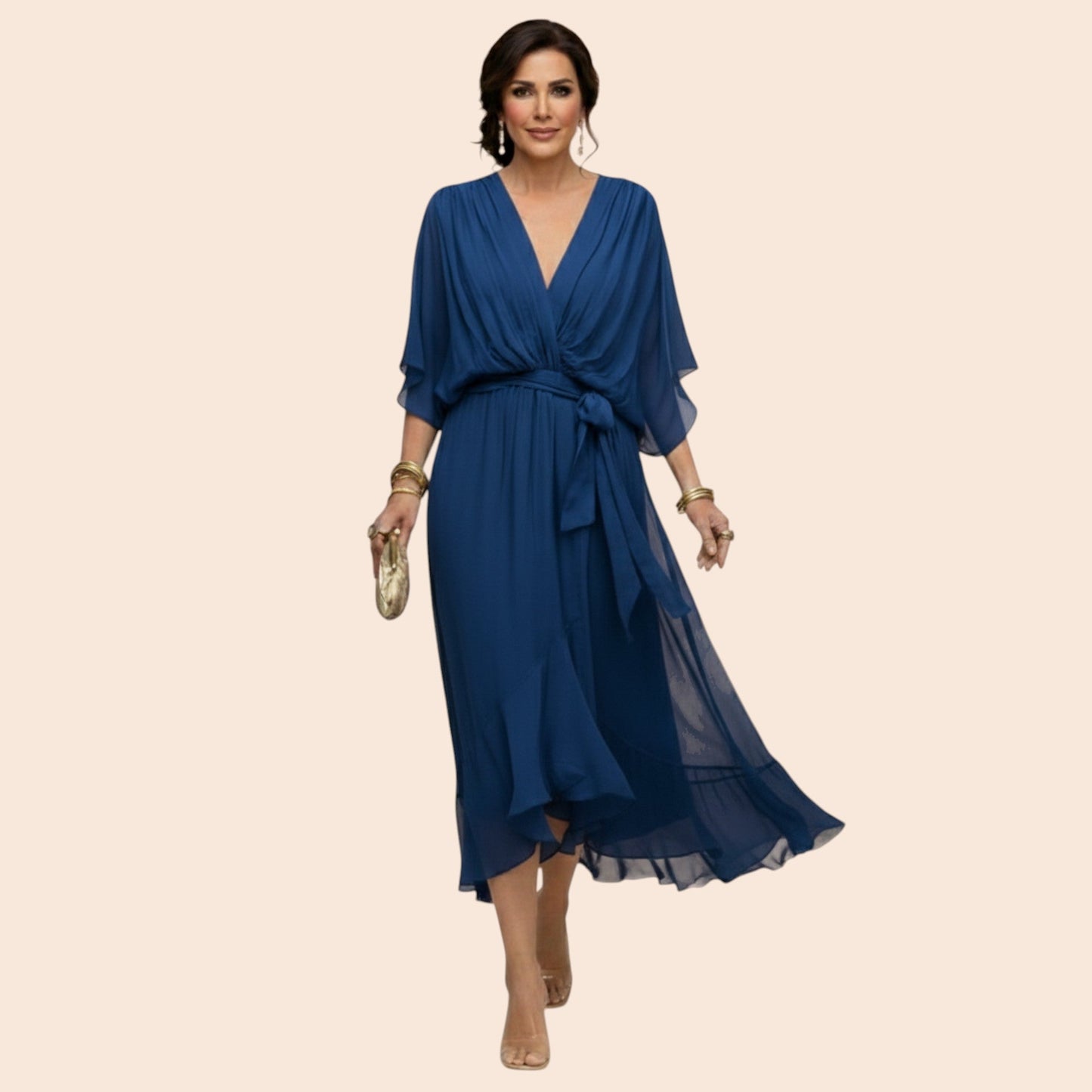 Sarah | Robe Sandra Mousseline Col V