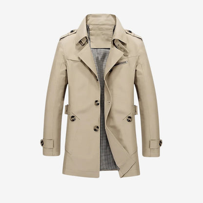Trench-coat homme manches longues avec col à revers