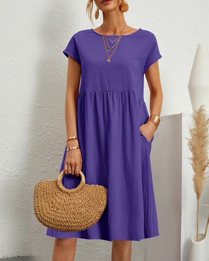 Léonie - Robe ample à encolure ronde