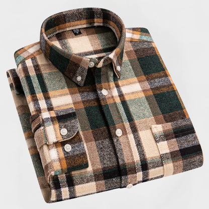 The Modern Gentleman’s Flannel Pattern Button Blouse
