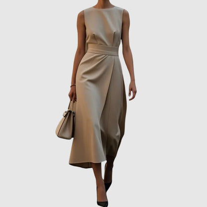 Zoé - Robe midi élégante avec ceinture