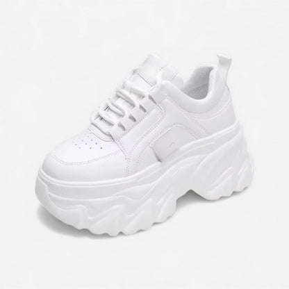 Ella – Chunky Sole Lace-Up Sneakers with Round Toe | Bold Style for Everyday Wear