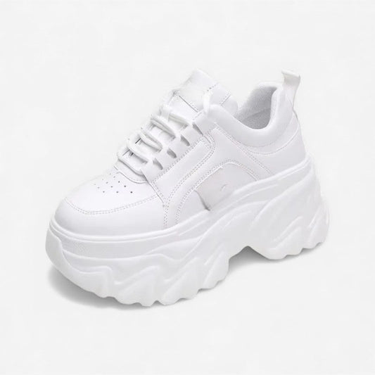 Ella – Chunky Sole Lace-Up Sneakers with Round Toe | Bold Style for Everyday Wear