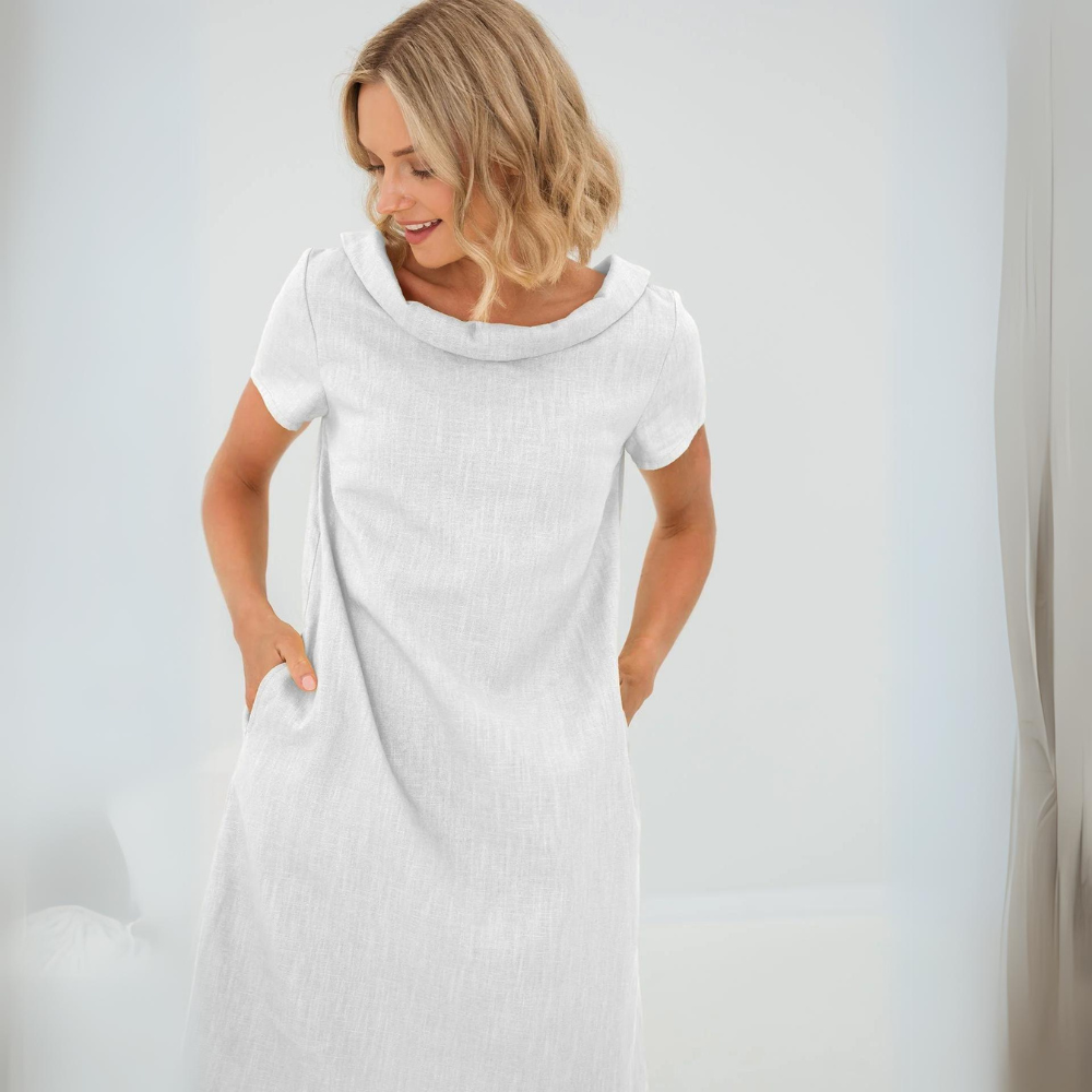 Stylisches Sommerkleid aus Leinen-Baumwoll-Mix - LinaLuft